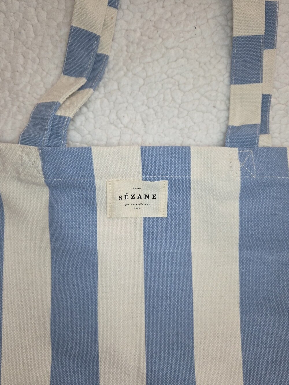 Sezane Canvas Tote Beach Bag NEW - Picture 3 of 9